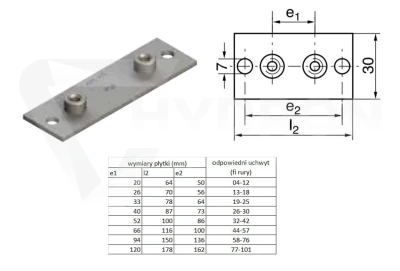 Uchwyt pojedynczy do rur hydraulicznych 8mm łapki