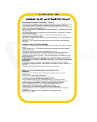 Przejdź do produktu Instrukcja BHP zakuwarka do węży hydraulicznych