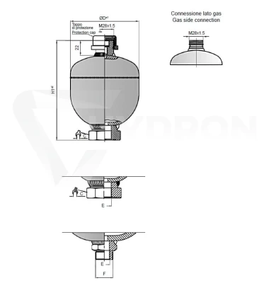 Hydroakumulator OMT seria MBSP 0,5l 210bar
