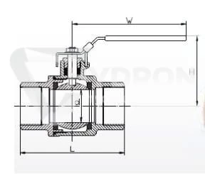 Zawór kulowy typ WOG GW 1/2" BSP 64 bar stal AISI