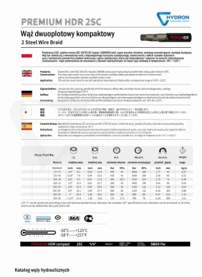Wąż hydrauliczny DN06 2SC W.P. 400 bar