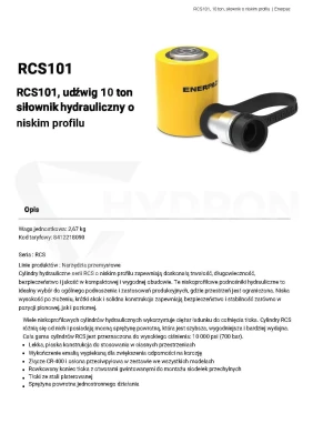 Siłownik hydraul. RCS101 ENERPAC 10ton skok 38mm