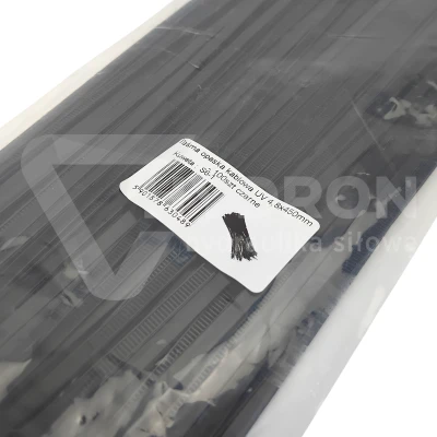 Taśma opaska kablowa UV 4,8x450mm - 100szt czarne