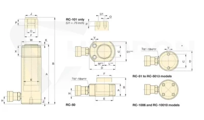 Siłownik hydrauliczny RC2510 ENERPAC skok 261mm25t