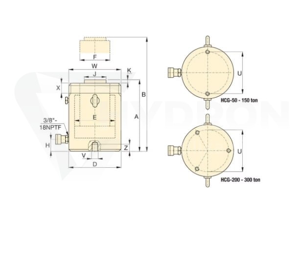 Siłownik hydrauliczny HCG-504 ENERPAC 62 ton 100mm