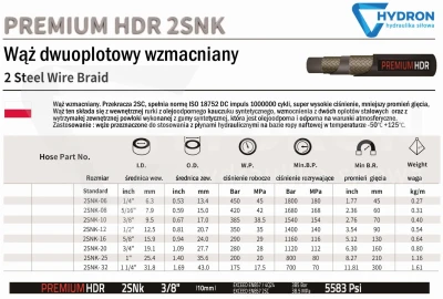 Wąż hydrauliczny PREMIUM DN13 2SNK 350BAR
