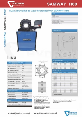 Zakuwarka do węży H60 SAMWAY (4") 140mm ekran