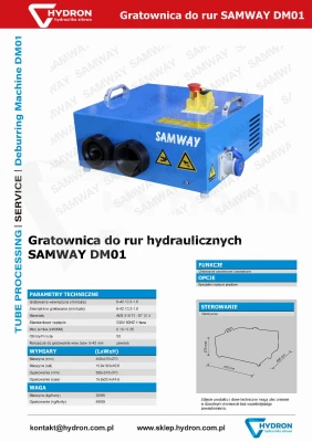 Gratownica do rur hydraulicznych SAMWAY DM01