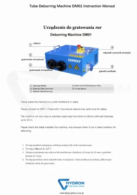 Gratownica do rur hydraulicznych SAMWAY DM01
