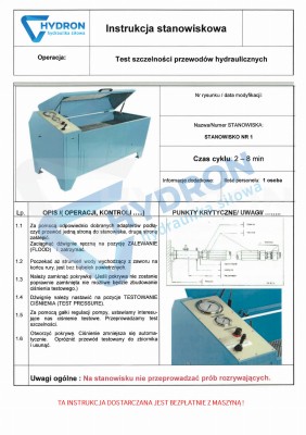 Przejdź do produktu Instrukcja kontroli przewodów hydraulicznych 1
