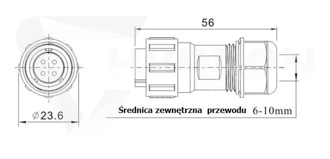 Wtyczka i gniazdo do SAMWAY P32X 12V / 24V 3-pin