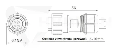 Wtyczka i gniazdo do SAMWAY P32X 12V / 24V 3-pin