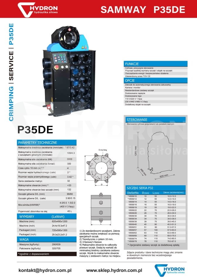 Zakuwarka SAMWAY P35DE 2"4SH 300 ton zgniotu
