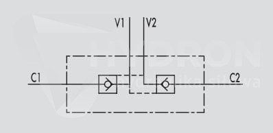 Zawór zwrotny sterowany VBPDE 3/8" L (V0020)