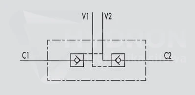 Zawór zwrotny sterowany VBPDE 3/8" L (V0020)