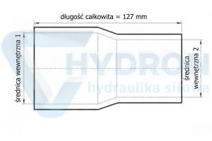 Redukcja silikonowa prosta 89/102mm niebieska