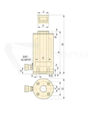 Siłownik hydrauliczny RACH204 Enerpac skok 100mm