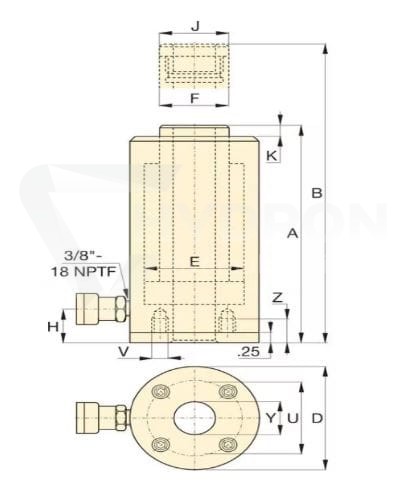 Siłownik hydrauliczny RACH304 Enerpac skok 100mm
