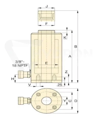 Siłownik hydrauliczny RACH304 Enerpac skok 100mm