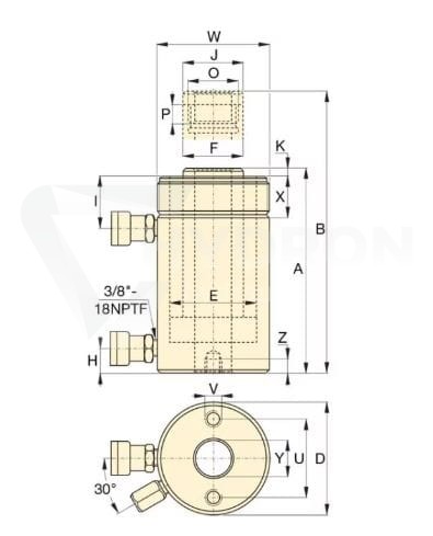 Siłownik hydrauliczny RRH3010 ENERPAC 30t 258mm