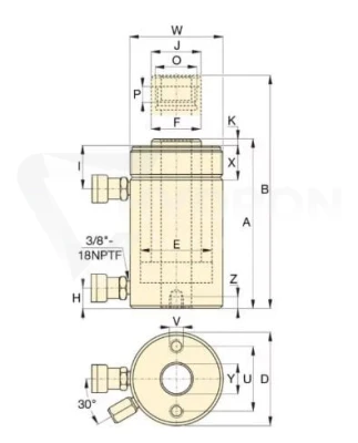 Siłownik hydrauliczny RRH3010 ENERPAC 30t 258mm