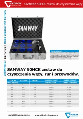 Zestaw do czyszczenia węży zakres do 2" 50HCK SAMWAY