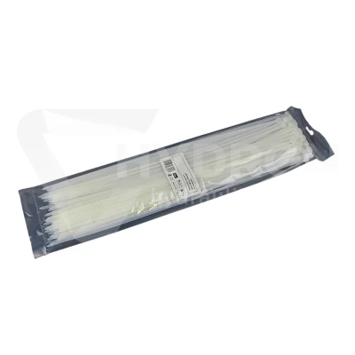 Taśma opaska kablowa 4,8x450mm - 100szt białe