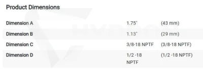 Adapter FZ1634 1/2"NPTF/3/8"NPTF ENERPAC