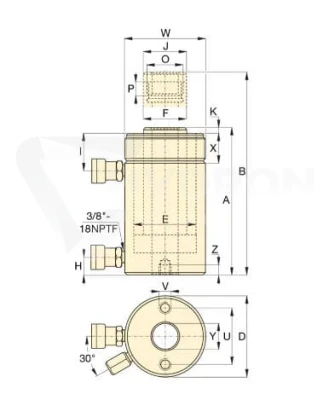 Siłownik hydrauliczny RRH6010 ENERPAC 60t 257mm