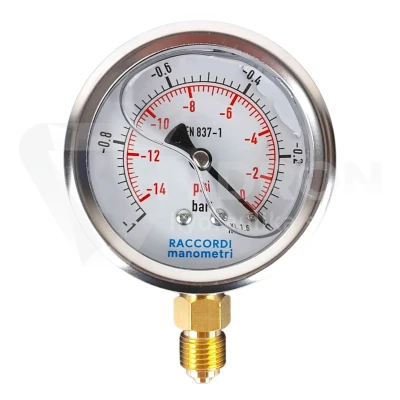 Wakuometr dolny (-1 do 0 BAR) gwint 1/2"