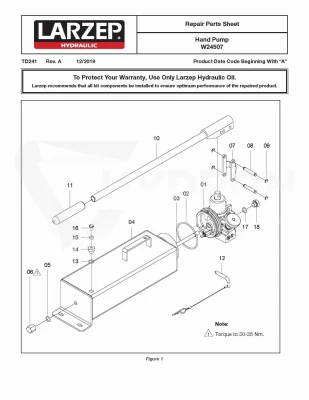 Zestaw naprawczy do pompy W24507 LARZEP -JR.W24507