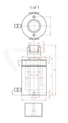 Siłownik SH01204 Larzep skok 40mm 12 ton drążony