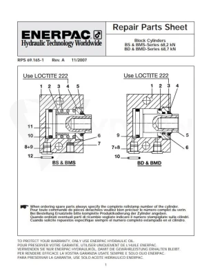 Zestaw naprawczy BD70252K ENERPAC