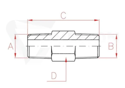 Złączka AZ1102 3/8"NPT/3/8"NPT 45mm LARZEP