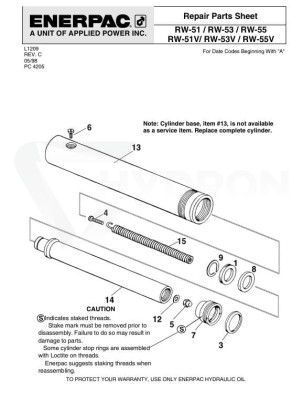 Przejdź do produktu Zestaw naprawczy RC53KV ENERPAC VITON