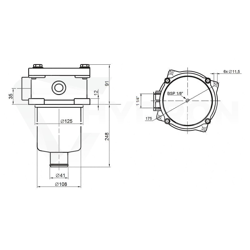 Filtr powrotny RFM050CV1BB6 montowany na zbiorniku