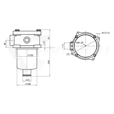 Filtr powrotny RFM050CV1BB6 montowany na zbiorniku