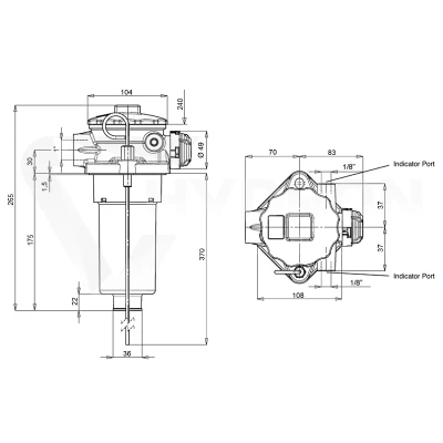 Filtr powrotny RFA220CV1BB5 montowany na zbiorniku