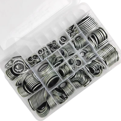 Zestaw podkładek metalowo-gumowych 410 sztuk box