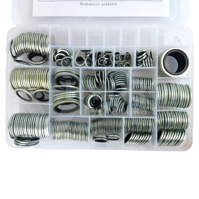 Zestaw podkładek metalowo-gumowych 410 sztuk box