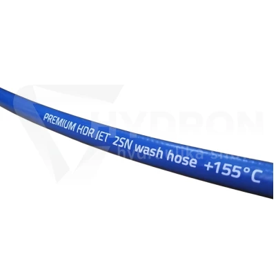 Wąż do myjki 2SN DN08 155 stopni niebieski 350 bar rolka 100mb