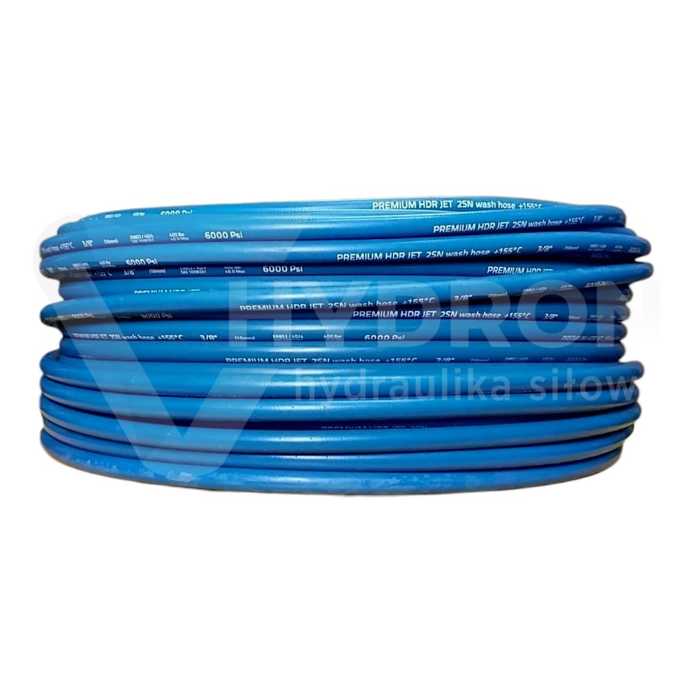 Wąż do myjki 2SN DN10 155 stopni niebieski 330 bar rolka 100MB