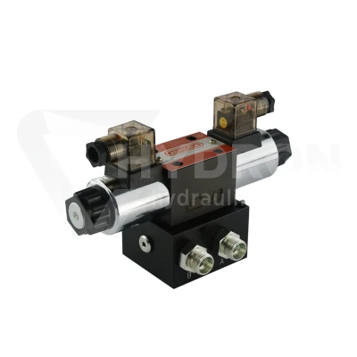 Rozdzielacz hydrauliczny 1 sekcyjny blokowy typu CETOP 03 NG6 elektryczny 12V
