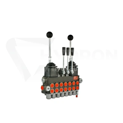 Rozdzielacz hydrauliczny 7 sekcyjny 40L sterowany trzema dźwigniami i dwoma joystickami