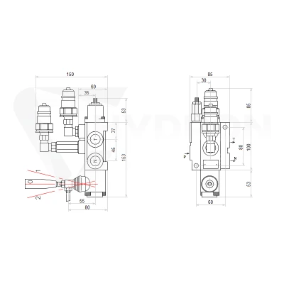 Rozdzielacz hydrauliczny 1 sekcyjny 40L z kompletem szybkozłączy wtyczek Euro