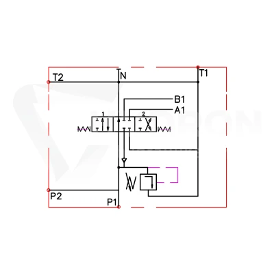 Rozdzielacz hydrauliczny 1 sekcyjny 40L z kompletem szybkozłączy wtyczek Euro