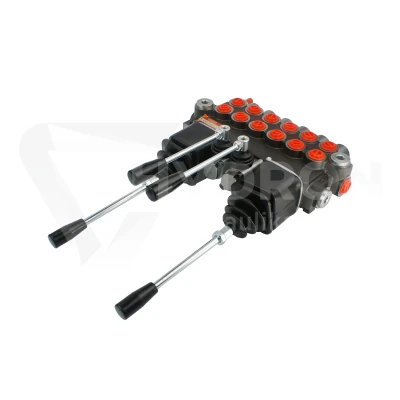Rozdzielacz hydrauliczny 6 sekcyjny 40L sterowany dwoma dźwigniami i dwoma joystickami