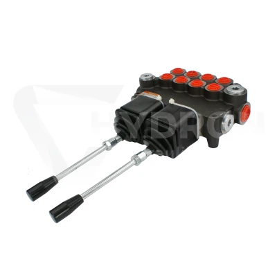 Rozdzielacz hydrauliczny 4 sekcyjny 80L sterowany dwoma joystickami