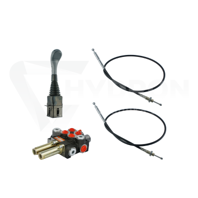 Przejdź do produktu Zestaw hydrauliczny 2 sekcyjny: rozdzielacz 40L + joystick bez przycisków + dwie linki 2m