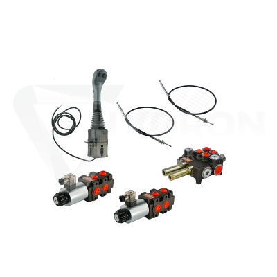 Przejdź do produktu Zestaw hydrauliczny 4 sekcyjny: rozdzielacz 80L + dwa elektrozawory 6/2 + joystick z dwoma przyciskami + dwie linki 2m